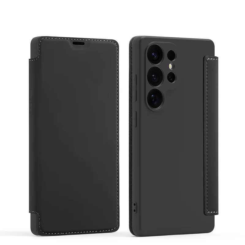Ultimate 360° Liquid Silicone Flip Phone Case with Wallet and Stand