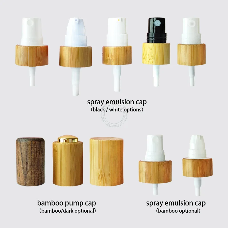 100Pcs 18/20/24/28mm Eco Friendly Bamboo Lotion Spray Dispenser Pumps Bamboo Disc Top Cap Screw Twist Cover Universal Bottle 410