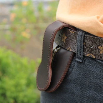 Gemuine Cintura in pelle Portafoglio Zero Portamonete in pelle Boston resistente al lupo Portamonete per attrezzi di sopravvivenza EDC