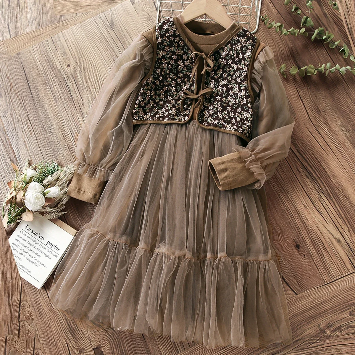

Cute Baby Kids Party Dresses for Girls Clothes Teenagers Gray Princess Christmas Outfits Children Costumes Autumn 8 10 12 Years