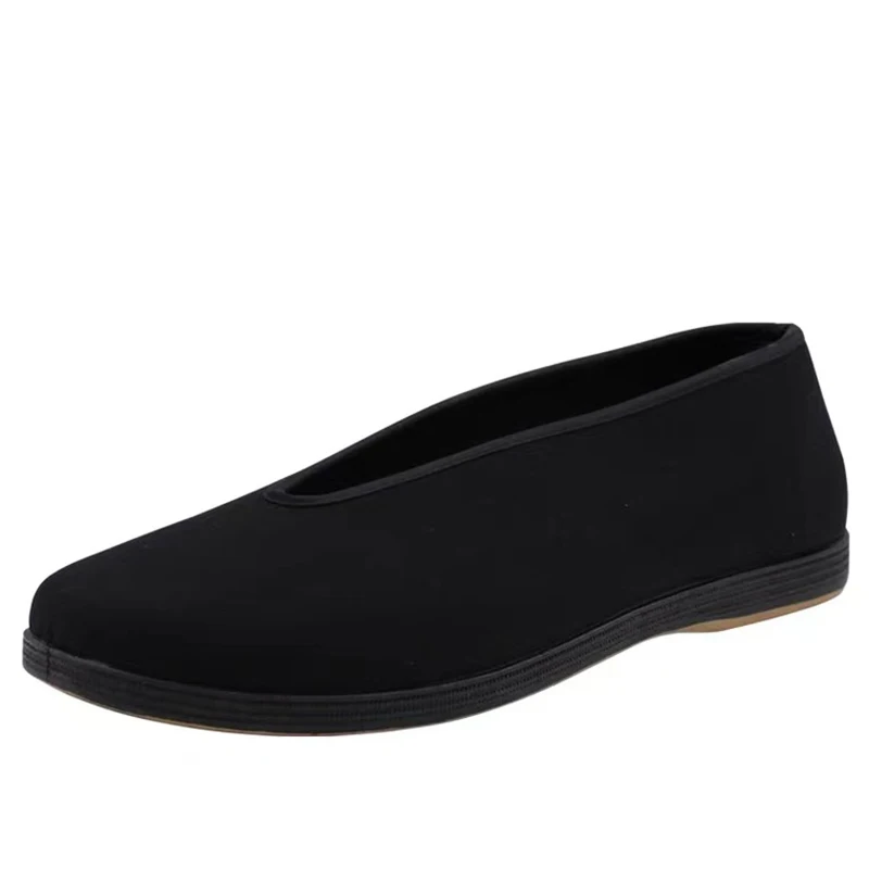 Martial Arts Shoes Men's Traditional Chinese Kung Fu Cotton Cloth Wing Chun Tai-chi Martial Art Old Beijing Casual Shoes Black Cotton