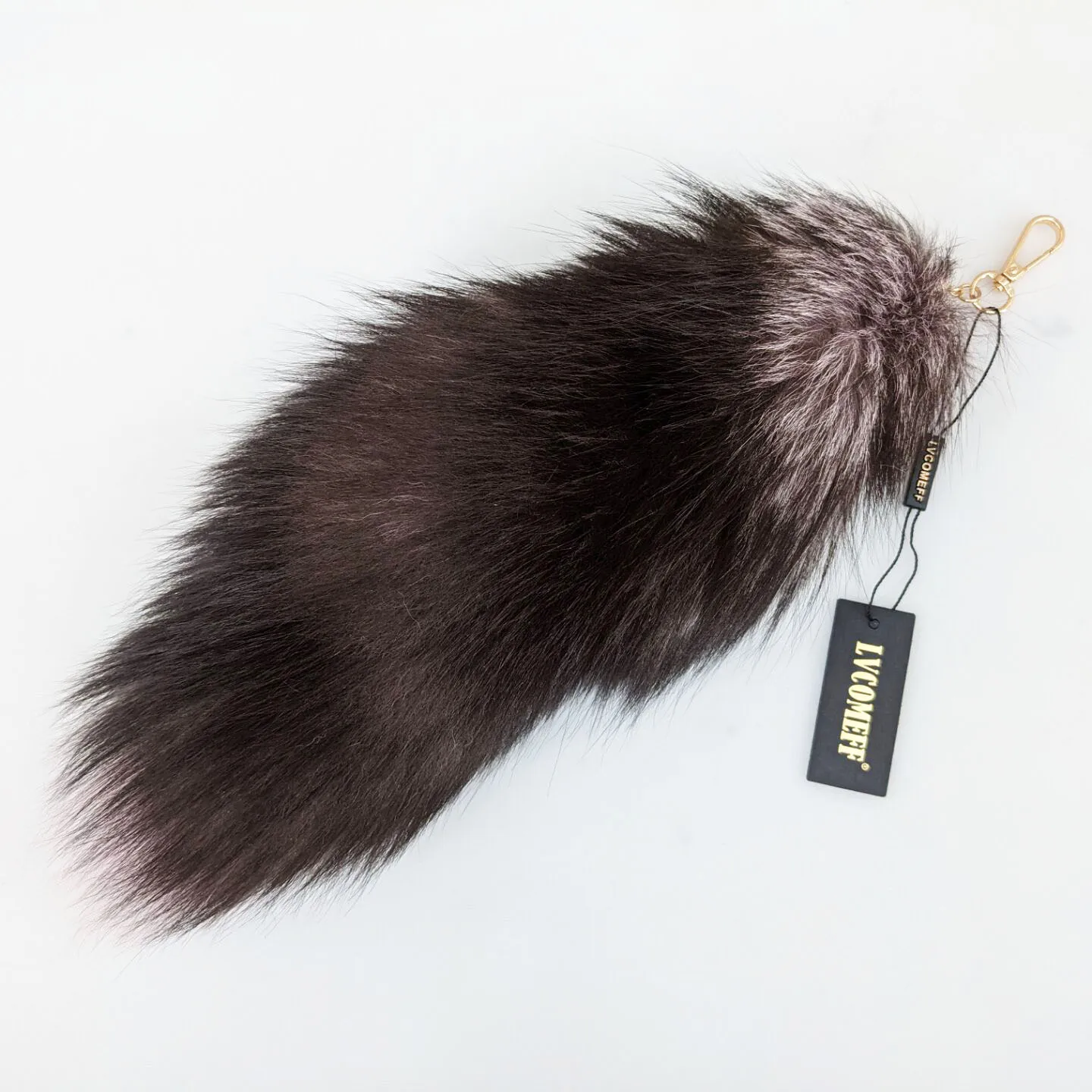 Luxurious Natural Fox Fur Tail Keychain - Chic Y2K Fashion Accessory, 40 cm