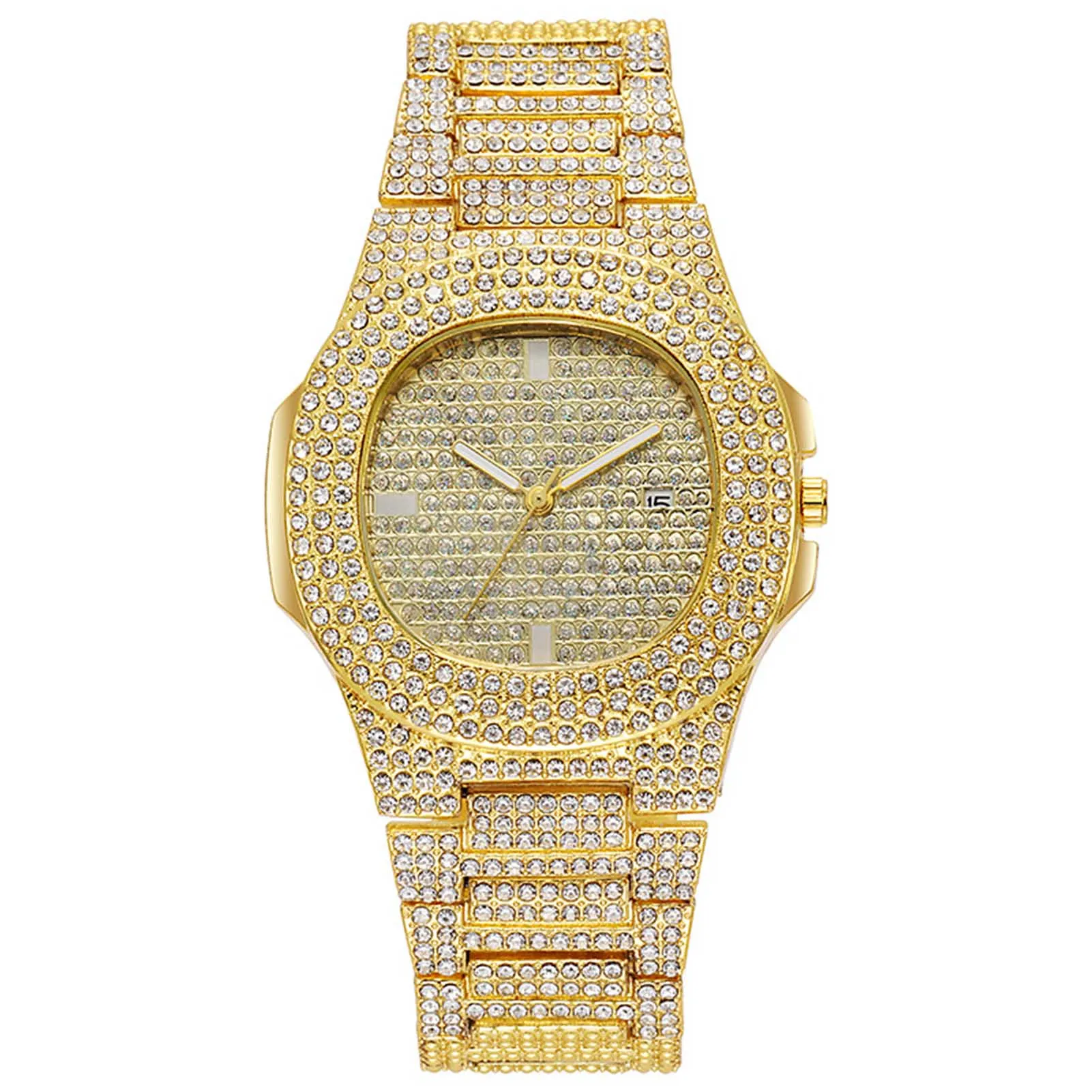 

Diamond Steel Belt Watch Luxurious Quartz Dialy Ladies Wristwatches Valentine's Day Gift for Man