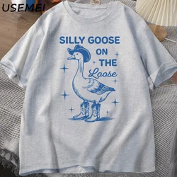 Silly Goose on the Loose Funny Western Graphic Tee - XXXL (T shirts grey)