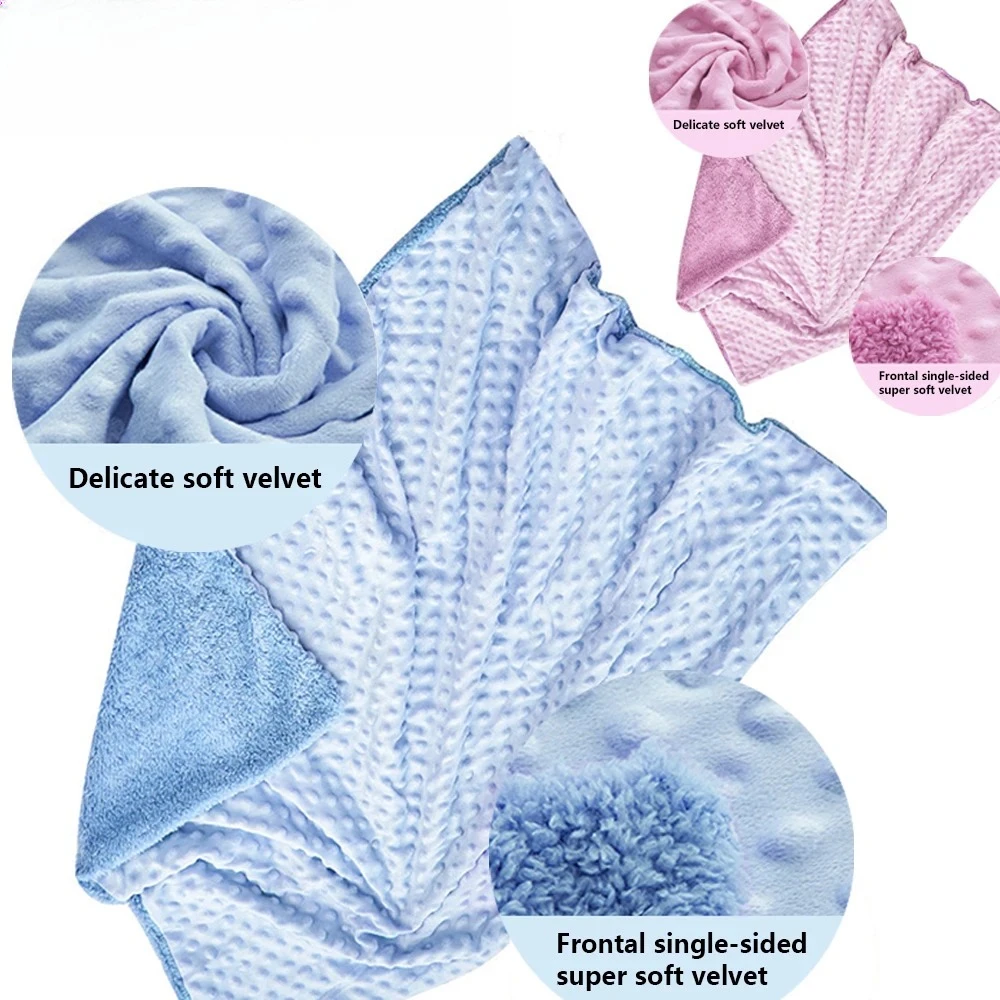 Winter Solid Newborn Thermal Soft Baby Blanket & Swaddling Fleece Blanket Bedding Set Cotton Quilt Infant Bedding Swaddle Wrap