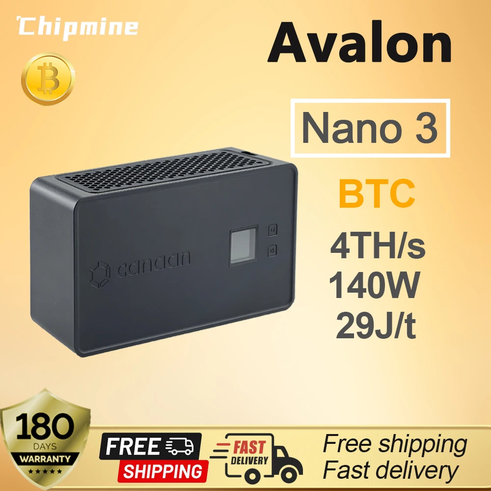 Fuente De Poder Canaan Avalon Nano 3S Bitcoin Miner - 6 TH/s 140W ASIC Miner  With Original Power Supply Quiet Home Office Bitcoin Miner 6 TH/s Low Power  Consumption