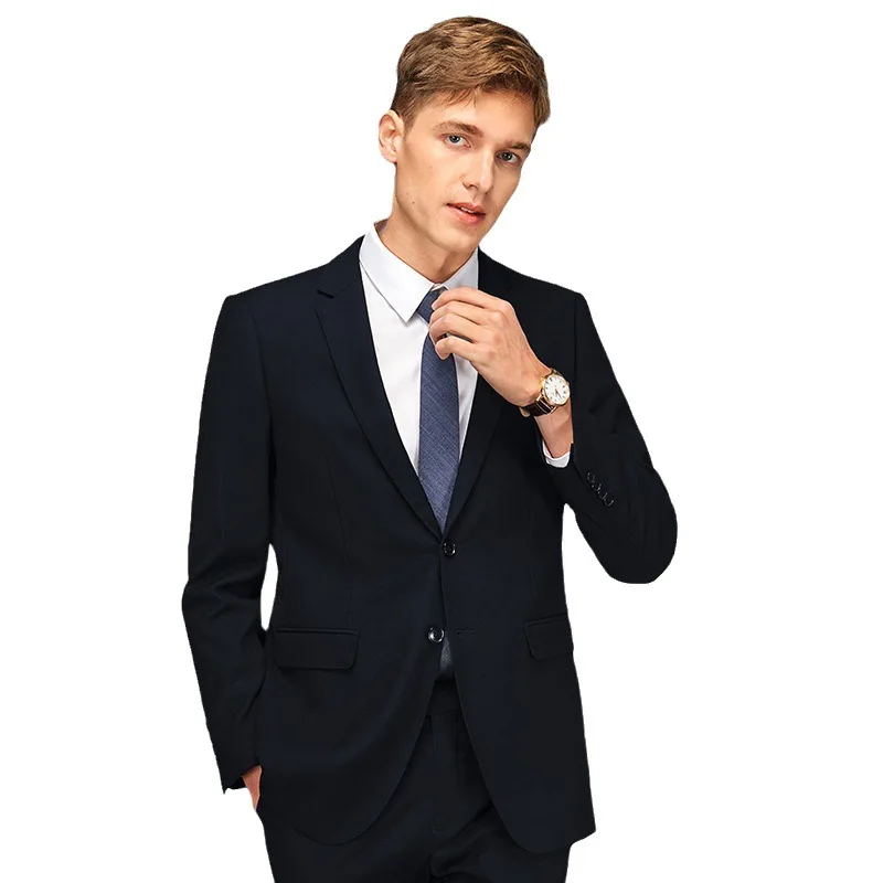 Mens Suits Blazer Pants Fashion Business Casual Slim-fit Formal Dress Banquet Work English Style Evening Dress Solid Color mens suit