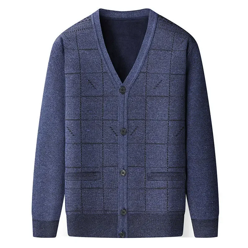 

Fashion V-Neck Knitted Spliced Pockets Casual Cardigan Sweaters Men's Clothing 2023 Autumn New Loose Korean Tops All-match Coat