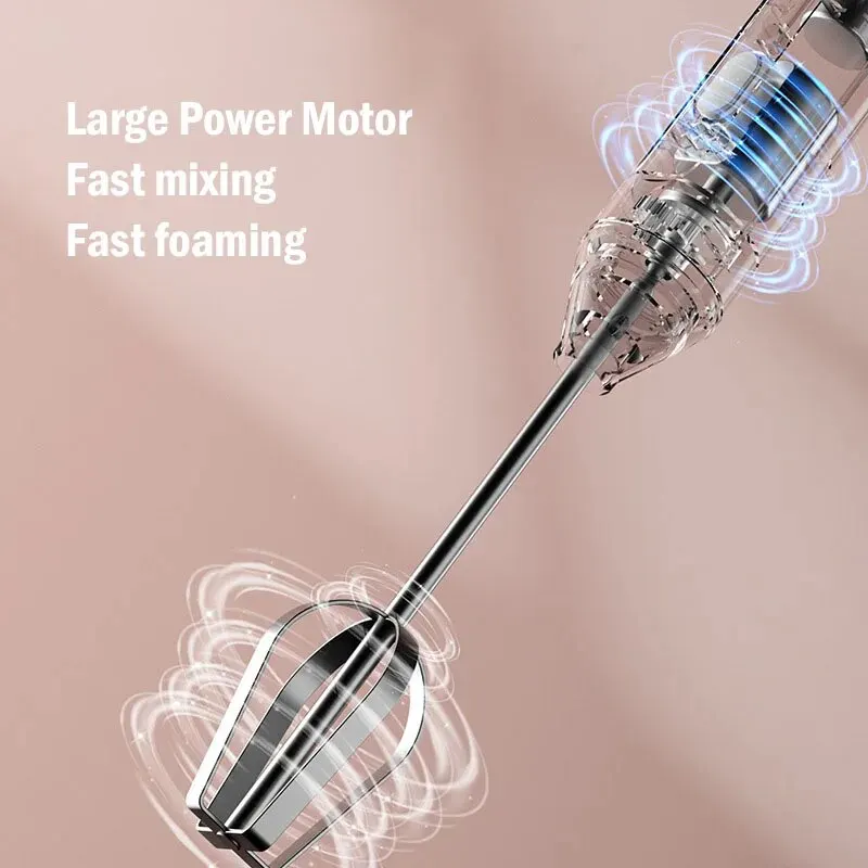 Mini Electric Milk Foamer Blender USB Rechargeable Handheld Electric Foam Maker 3 Speeds for Kitchen Egg Beater Frother Mixer 5