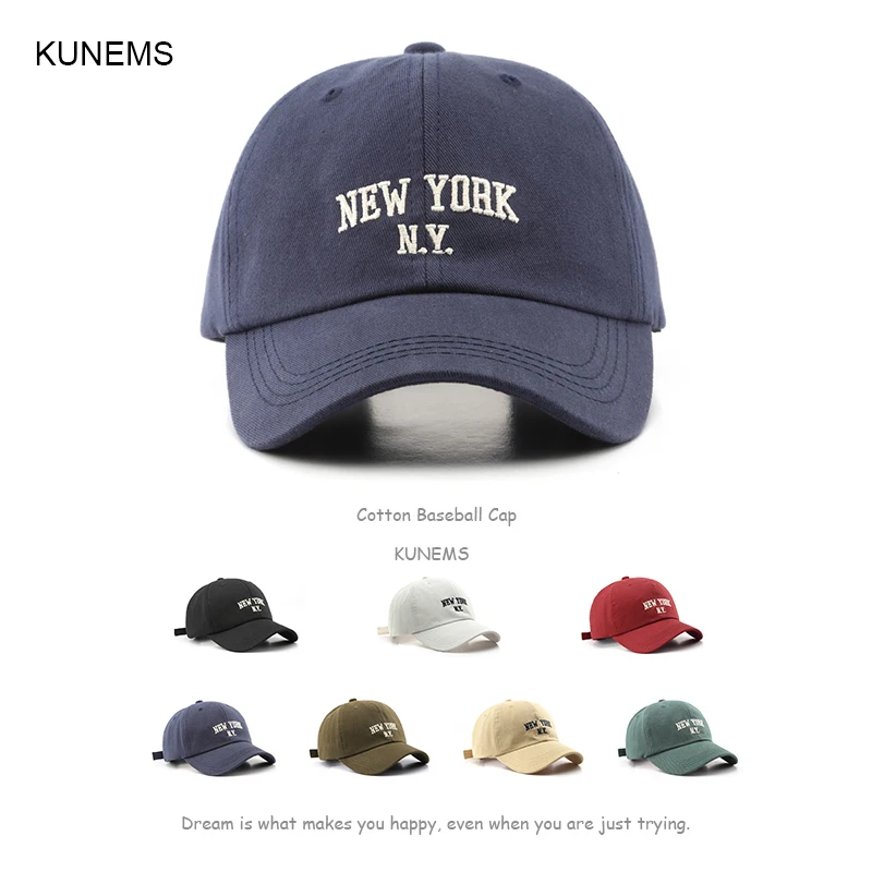 

KUNEMS Fashion Baseball Cap for Men and Women Embroidery Letter NEW YORK Snapback Caps Summer Sun Hat Casual Trucker Hat Unisex