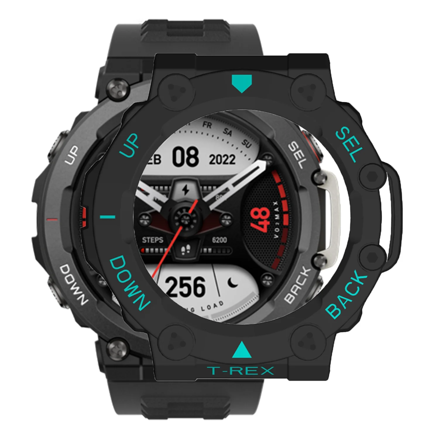 Amazfit T-Rex 2 용 보호 커버 Huami Amazfit Trex 2 용 케이스 프레임 보호대 쉘 스마트 시계 슬리브 범퍼 액세서리