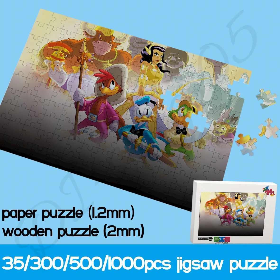 

Пазлы из бумаги и дерева Disney, 35/300/500/1000 шт.