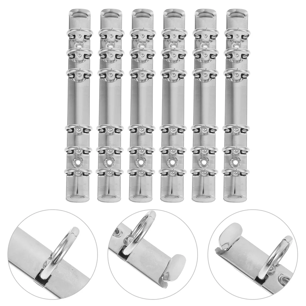

6 Pcs Book Ring Binder Decor Photo Scrapbook Stainless Steel Metal Loose Leaf Binders