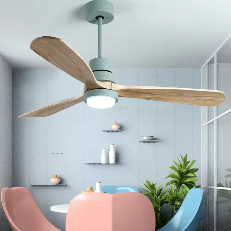 Vintage Wooden Ceiling Fan with Light and Remote 42/52 Inch Creative Ceiling Fan 3 Kinds of Speed 110V /220V