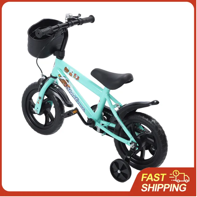 Vélo pour enfants de 12 pouces avec roues d'apprentissage pour les enfants de 2 à 6 ans, cadre en acier à haute teneur en carbone, siège et guidon réglables 1