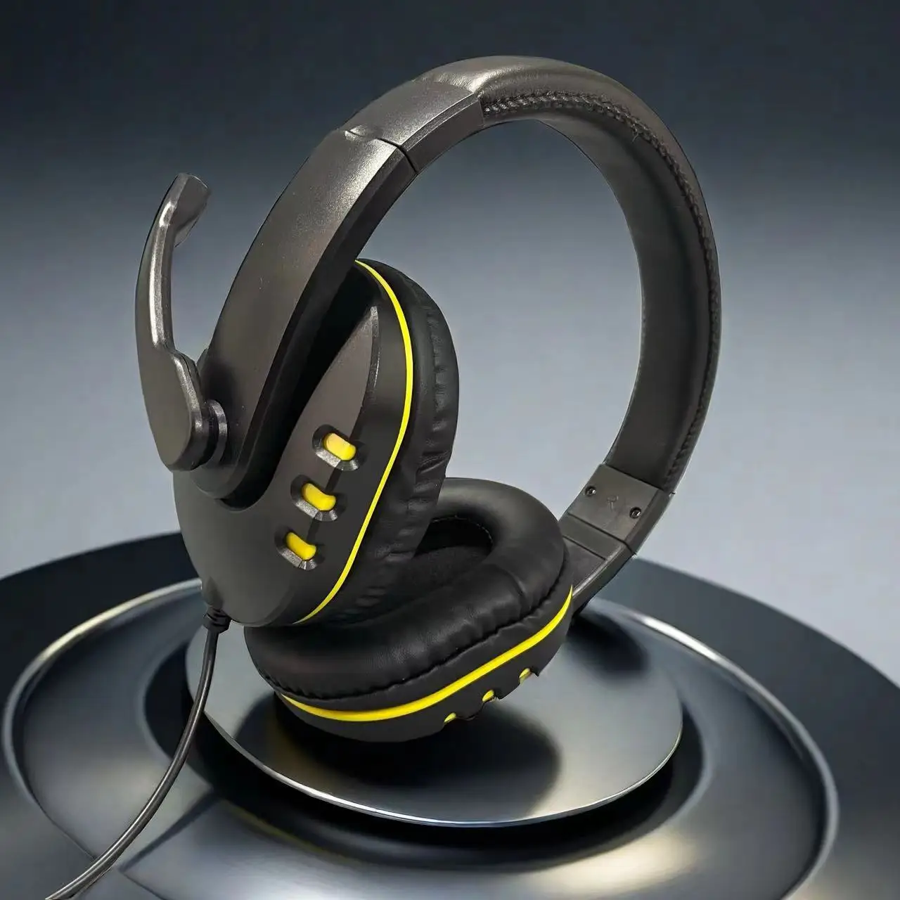 אוזניות מחוברות 7260 עם מיקרופון, מתאימות לפגישות עבודה, הקלטת לימודים, משחקי בידור, תואמות: PS4/PS5/Xbox One