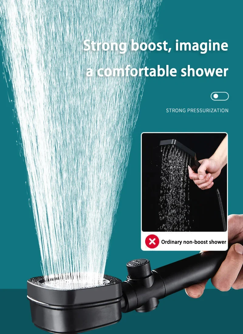 Xiaomi Stainless Steel Shower Head Set, Adjustable Filter, Large Water Volume, 4 Speed 3