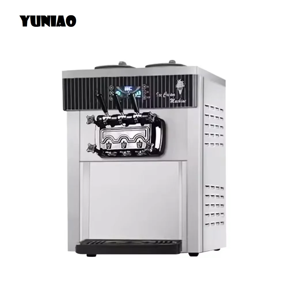 110/220v מכונת גלידה מסחרי שולחן עבודה טריקולור גלידת יצרנית פירות קינוח מכונת 2200w מתוק קונוס הקפאה ציוד