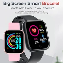 

Smart Watch Wristwatch Sport Fitness Tracker Men Women Watch for Android IOS Heart Rate In Stock Dropshipping Y68 D20