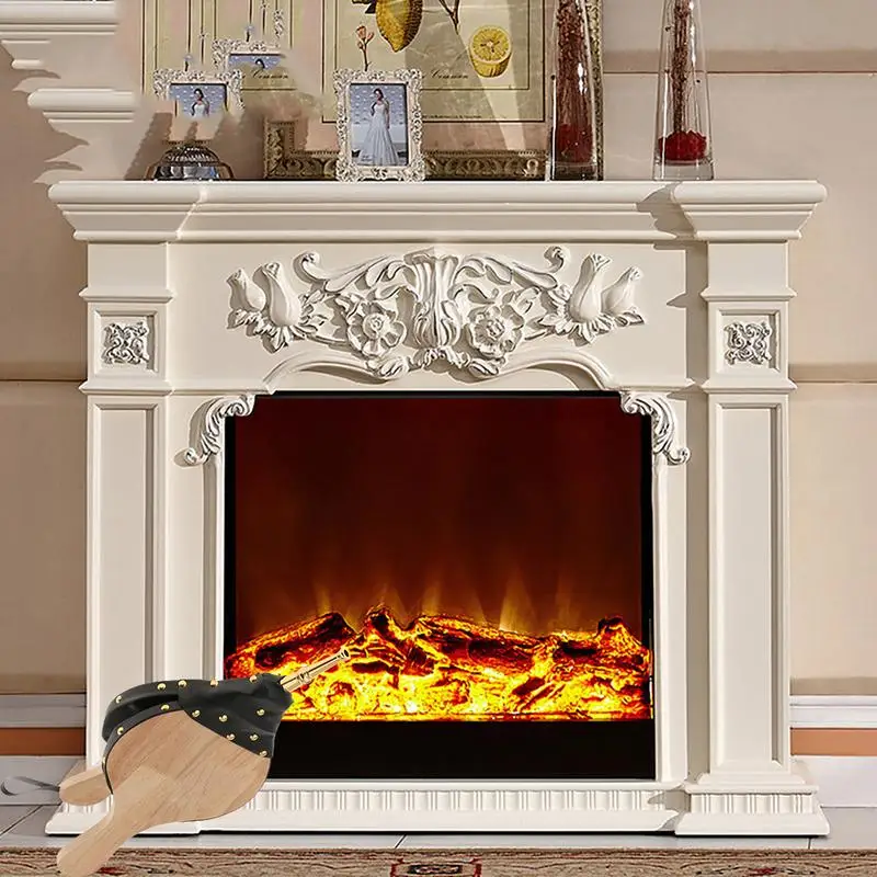 Wooden Mini Hand Wave Fireplace Blower Fire Lamp Outdoor Camping Barbecue Stove  Chimney Provide Air Flow Fireplace Accessories - AliExpress
