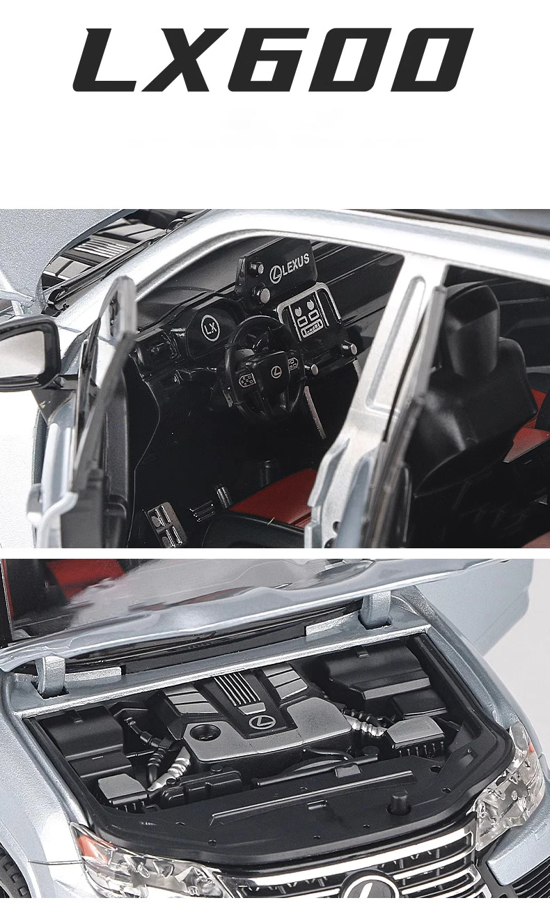 1:24 Lexus LX600 SUV Alloy Model Car Toy Diecast Pull Back