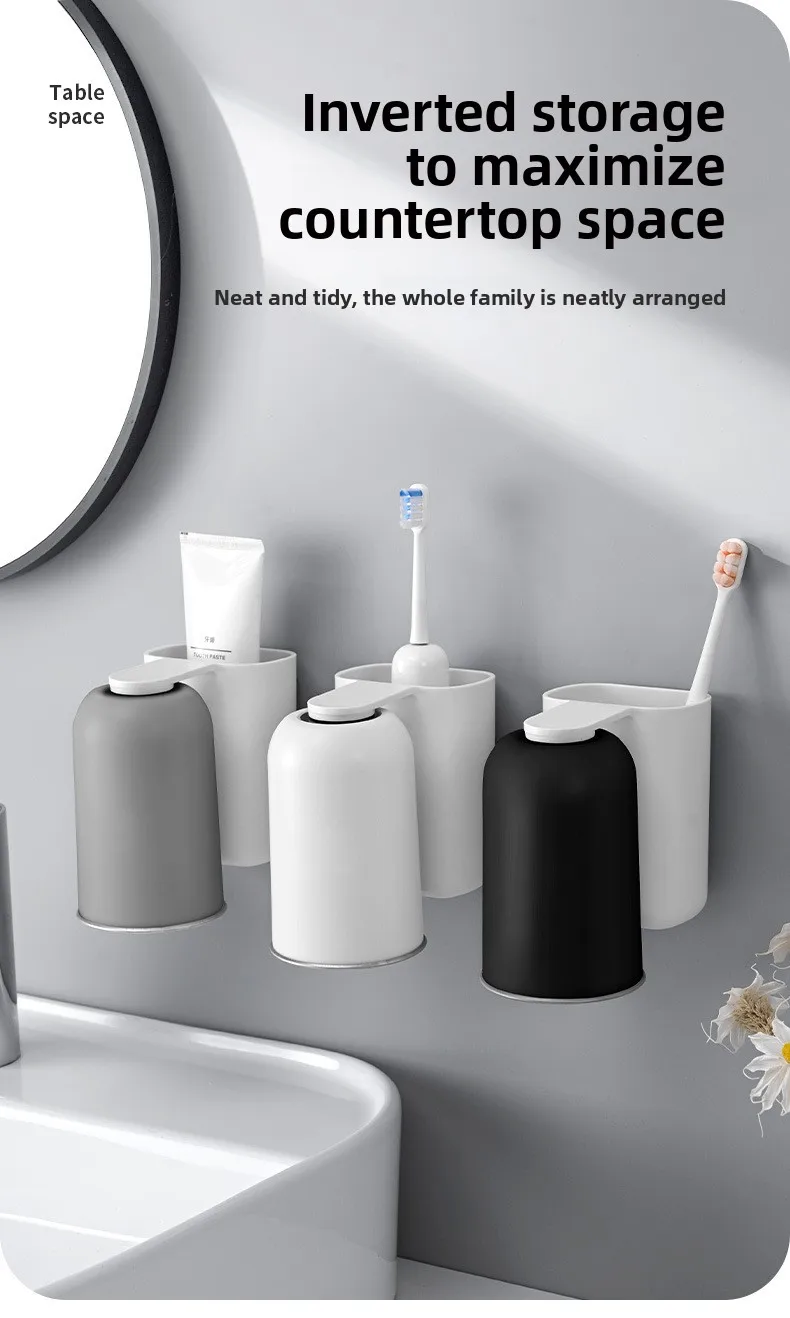 Soporte para cepillos de dientes de acero con vaso magnético_voghion.com