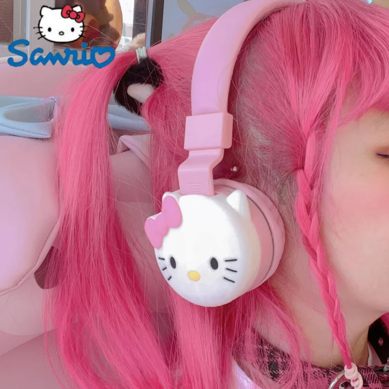 

Hello Kitty Cute Bluetooth Headphone Wireless Headsets Anime Cartoon Stereo Headset Earphone With Mic Fashion Hottie Y2k Gifts