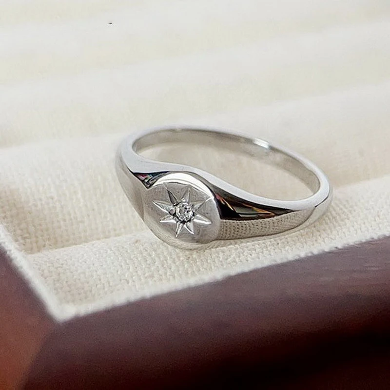 Amaxer Anello Regolabile Stella Polare In Acciaio Inossidabile 316L - Gioiello Donna Con Sacchetto Di Velluto - Regalo Per Amiche - 3