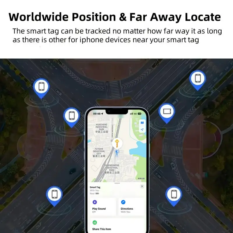 Air-Tag IP67 Waterproof Key Finder Smart Tag suitable for Apple Find My GPS Positioning anti-loss device for Pet keys bag