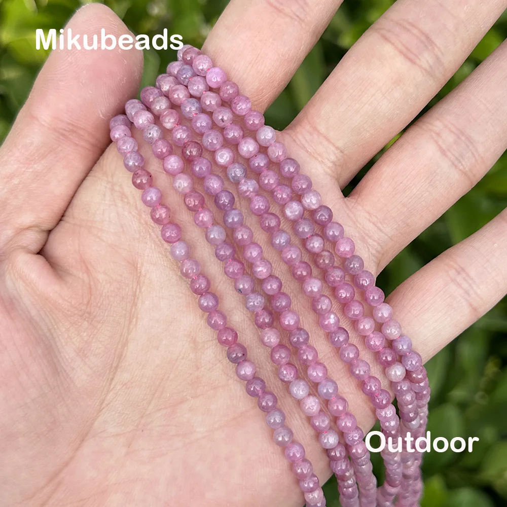 Wholesale Natural 4mm Rare Ruby Smooth Round Loose Beads For Making