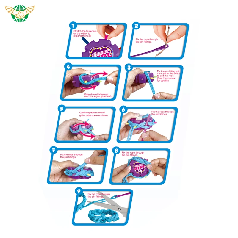 Girls toy beautiful set creator rope weaving toys DIY bracelet kids toy