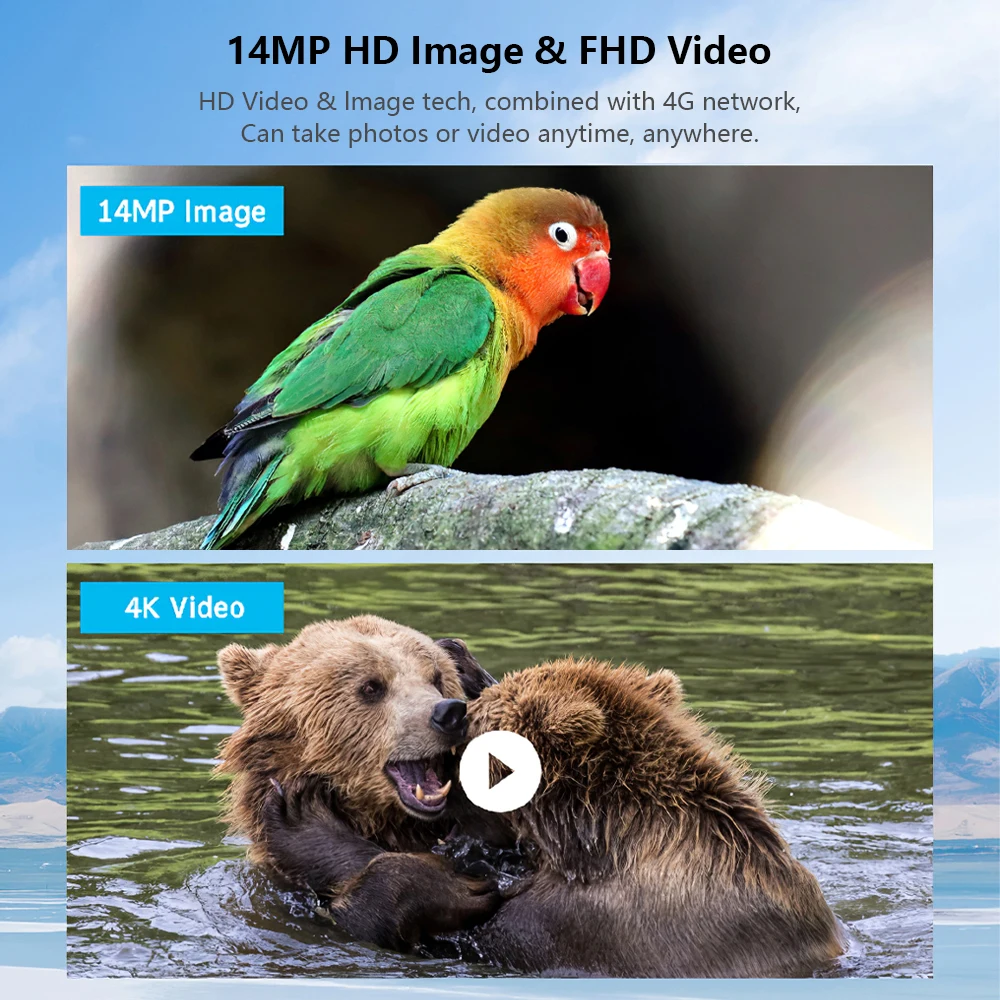 EU UCON Outdoor Wildlife 7800mAh Battery 4MP 5W  Motion Activated Trigger Waterproof Hunting Trail Camera 4G with Night Vision 2