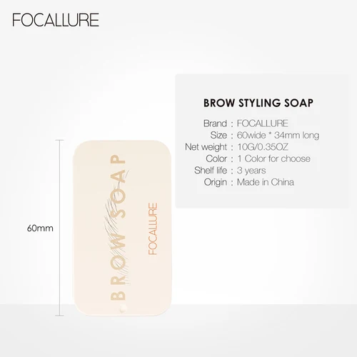 FOCALLURE 눈썹 비누 왁스 트리머 포함, 푹신한 깃털 눈썹 포마드 젤, 눈썹 스타일링 메이크업 비누, 눈썹 조각 리프트 6
