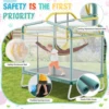 6FT Rectangle Trampoline for Small Spaces, 4-in-1 Kids Trampoline with Swing & Safety Enclosure Net, Ideal for Sensory Play & Indoor/Outdoor Use for Ages 3-8, ASTM Approved