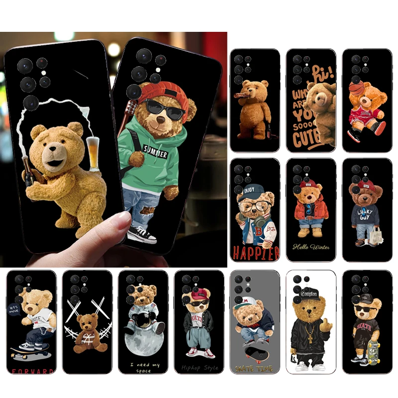 

Funny Fashion cartoon sports Bear Phone Case For Samsung A52S A21S A33 A23 A13 A14 A32 A52 A53 A54 A51 A71 M51