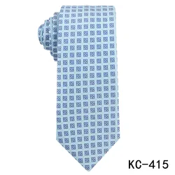 Lake Blue Floral Pattern Woven Tie - Fresh and Vibrant Polyester Business Accessory (Be kc - 415)