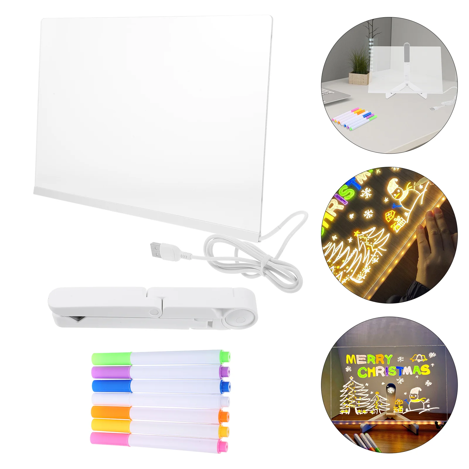 

Светящийся планшет доска для сообщений Портативная Домашняя акриловая записная книжка прозрачная стираемая заметка