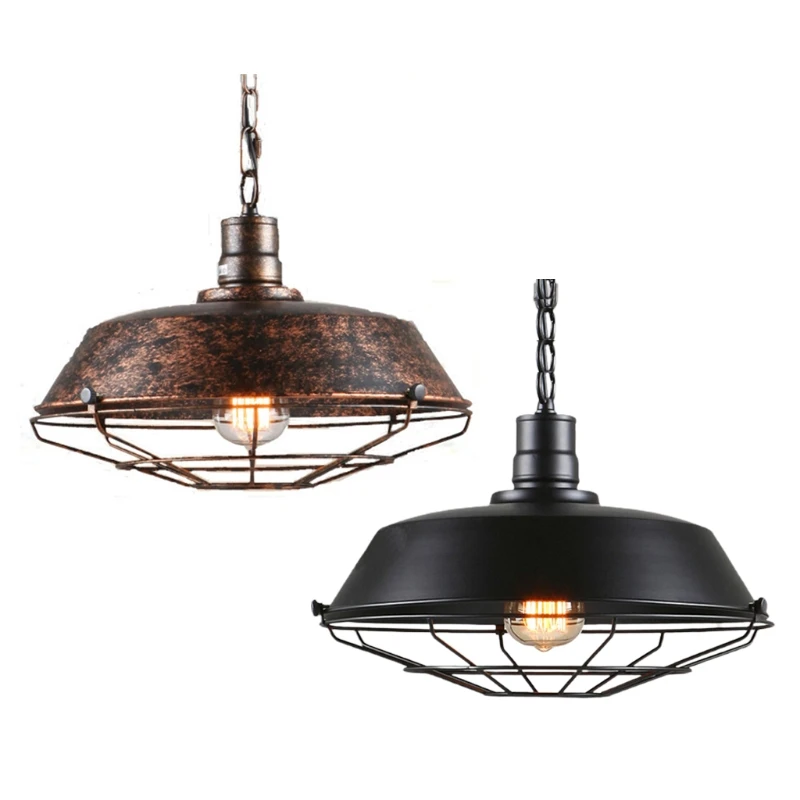 

Vintage Pendant Lamp Light Industrial Retro Iron Hanging Ceiling Lamps E27 Chandelier for Restaurant Bar