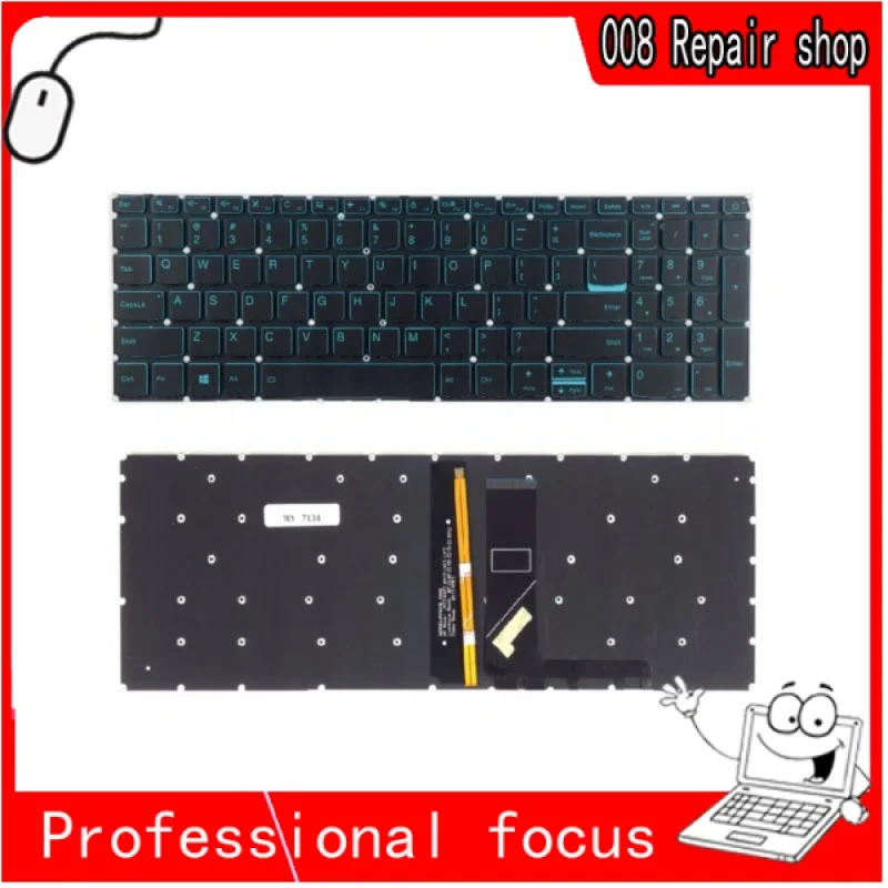 

New English US RUSSIAN Keyboard For Lenovo IdeaPad L340 L340-15 L340-17 L340-15IRH GAMING BLUE Backlit Laptop