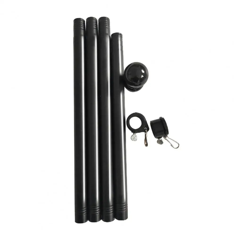Flag Stick Great Anti-winding Easy to Use Rust-Proof Metal Black Flag Pole Kit Outdoor Supplies