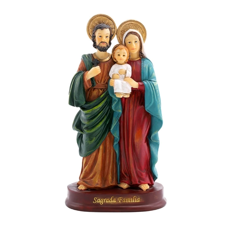 Holy Family Decorations Resin Decorative Sculpture Christmas Decorative Ornament for Living Room Bedroom or Study