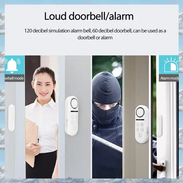 2025 New-Tuya Smart Door Window Alarm Sensor Door Magnetic Remote Sound And Light Password Disarm Tuya Smart Home 3