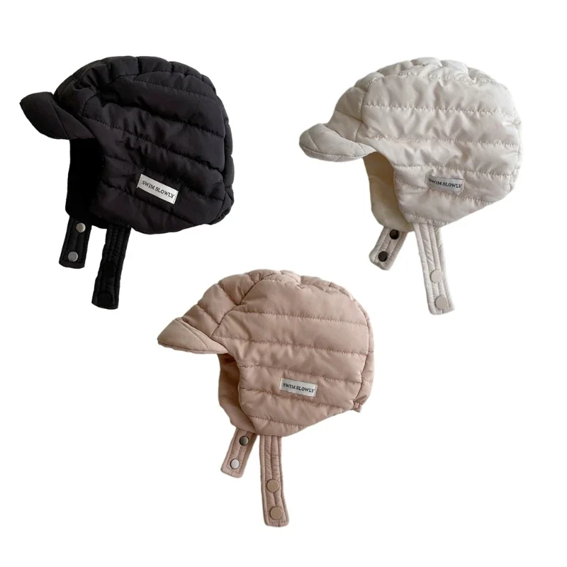 

Waterproof Down Baby Hat for Boys Girls Winter Thicken Bonnet Windproof Ear Protections Warm Cap with Chin Strap