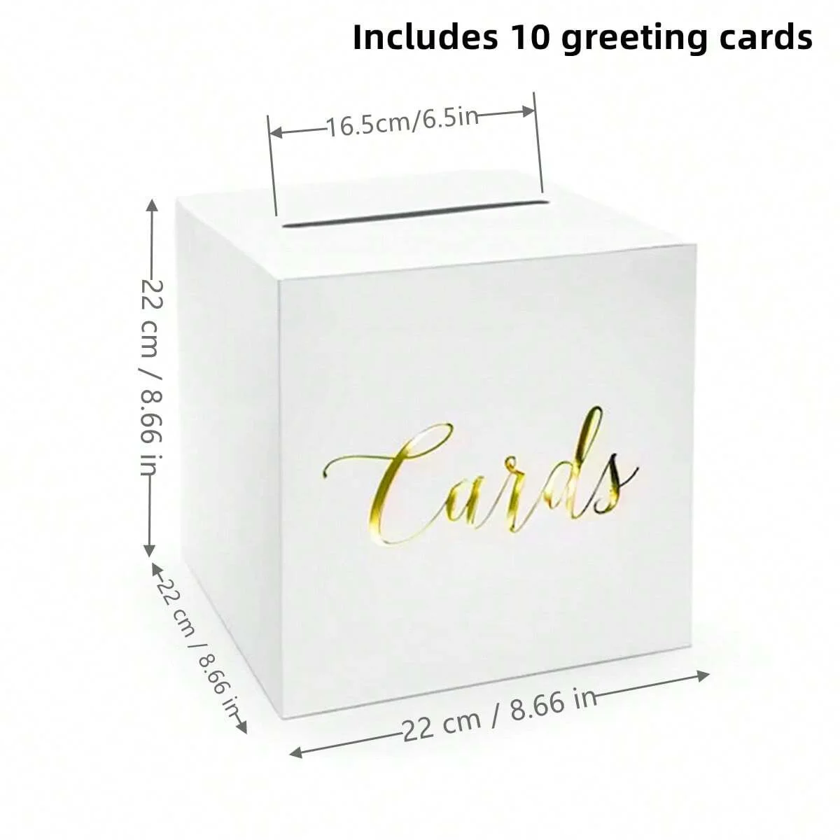 1PC Card Box Gold Foil Design 10 greeting cards Favors Money Box for Wedding Reception Baby Showers Birthday Party gift bags greeting cards