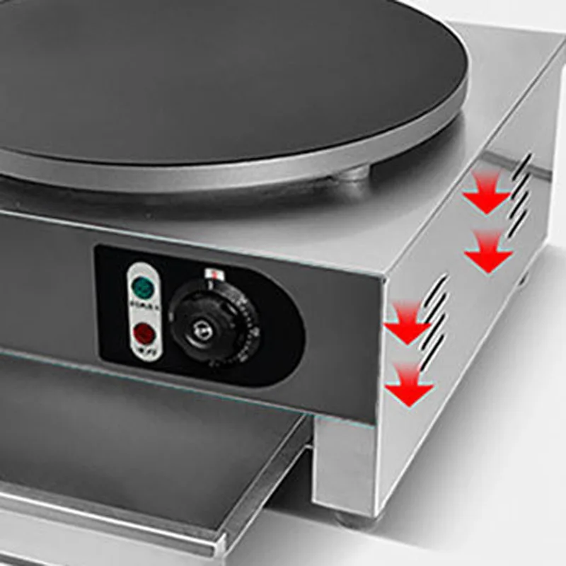 Commercial Electric Crepe Maker Pancake Machine 40cm Big Hotplate Non Stick Kitchen Tool 220V 3KW 6