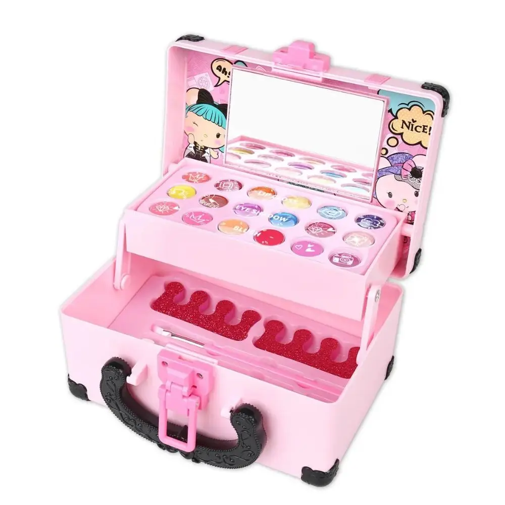 Gift Box Lipstick Children's Makeup Toys Portable Eye Shadow Makeup Kit Handbag Makeup Box Princess Makeup for Girls