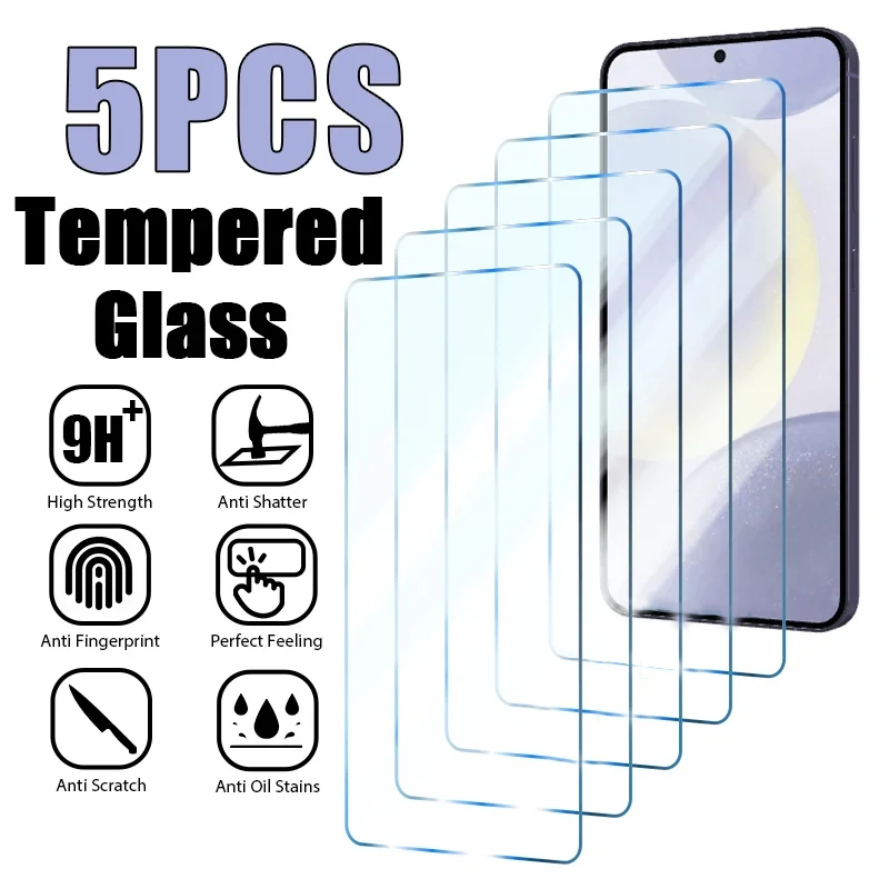 5-Pack Premium Tempered Glass Screen Protectors