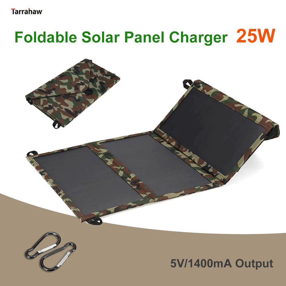 25W Sunpower Pannello Solare Celle Fotovoltaiche Portatili 2 Usb 3 Borsa Pieghevole Carica Del Telefono Tesoro Esterno Modulo Piastra Fotovoltaica Esc