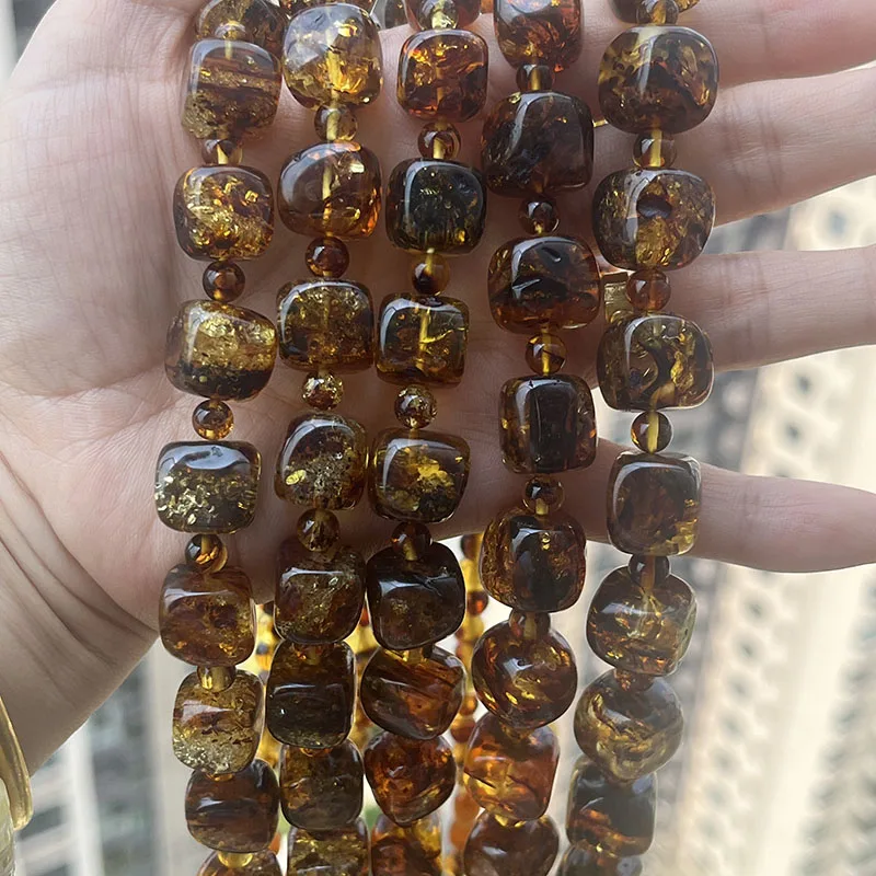 S1f9e34ce6d2b4d66b884a6d54a30a9ceS New Natural Amber Necklace for Women Gift Europe Baltic Floral Beads Gorgeous 100% Original Real Designer Jewelry Mallzona