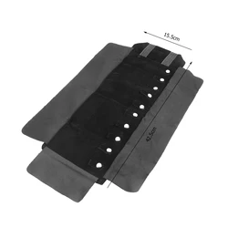 Portable Travel Jewelry Organizer and Display Roll - Up Case for Necklaces and Bracelets (All Black Small)